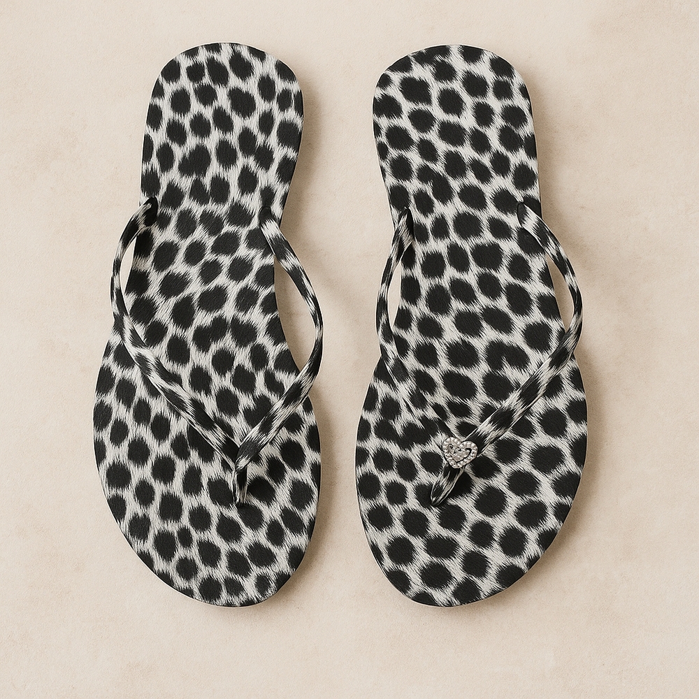 Stylish Black and White Flip Flops